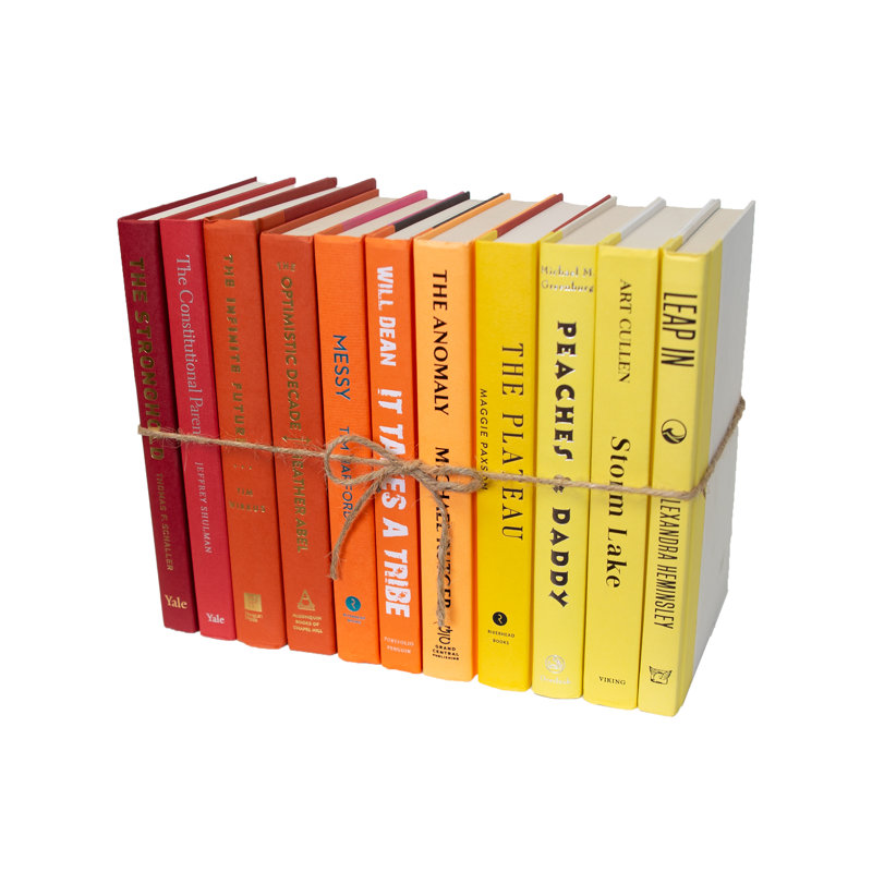 Livres décoratifs - Ensemble de livres Sunset Ombré - 1 pied de livres rouges et jaunes