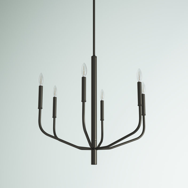 Lambert 6 - Light Dimmable Chandelier, Matte Black
