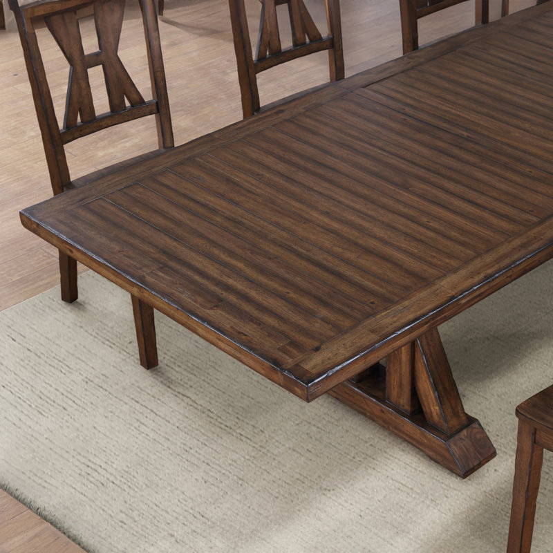 Auburn Dark Brown Rubber Wood Extendable Dining Table
