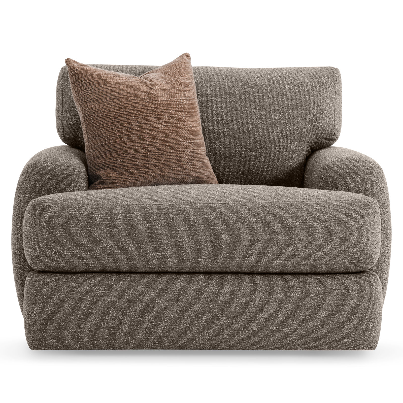 Plush Upholstered Swivel Armchair