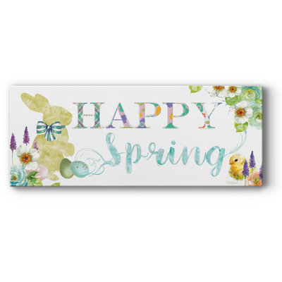 Joyeux printemps sur toile, art textuel