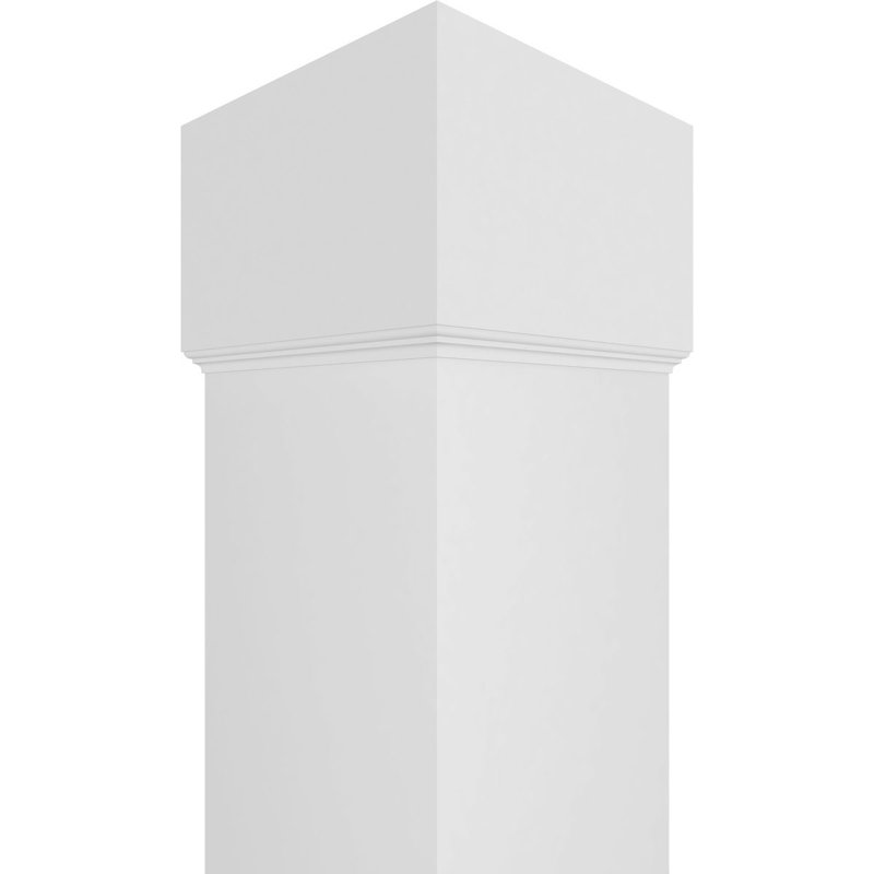 Colonne carrée classique en PVC lisse non effilée Craftsman, base standard et base standard, H 96 po x l 9,63 po