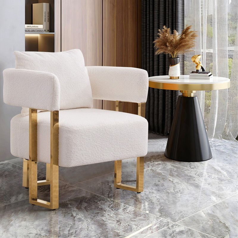 Chaise d'appoint rembourrée en tissu Charnwood, Ourson blanc