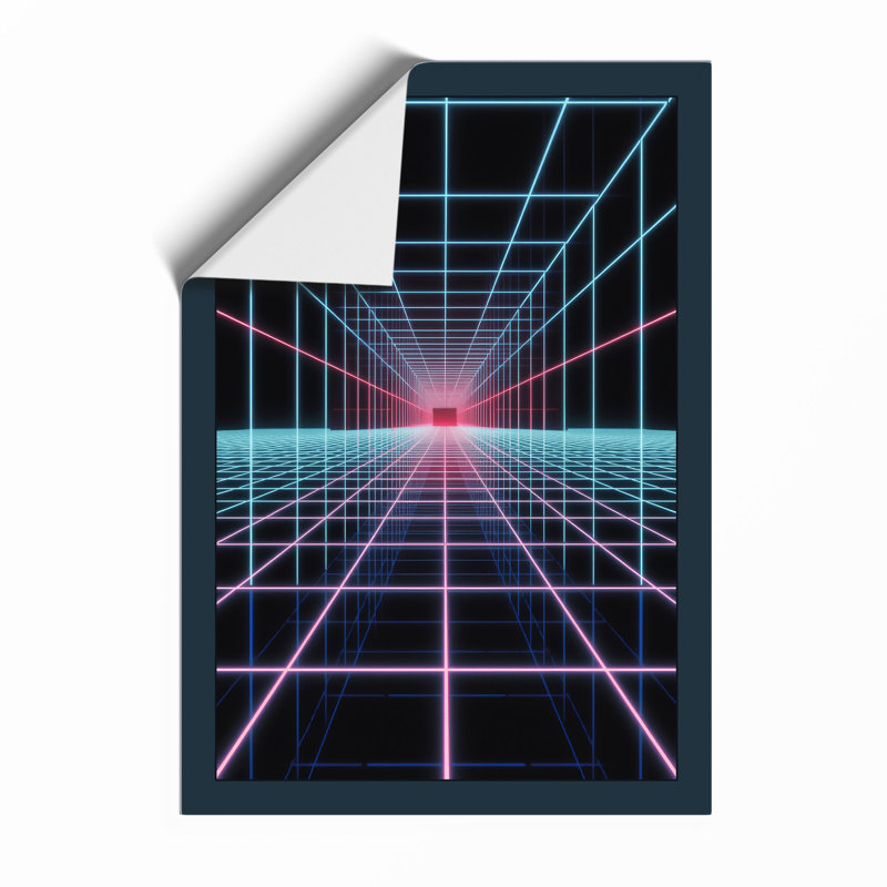Neon Tunnel Retro - Framed Print, A1 - 84.1 x 59.4 cm, Unframed