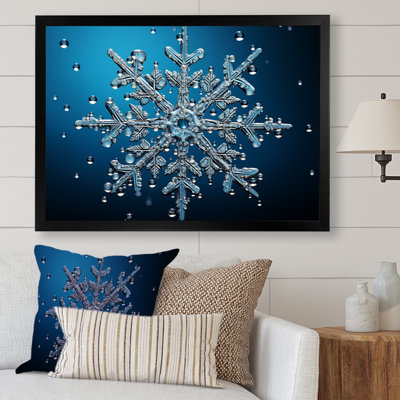Blue snowflake holiday II - Winter Landscape Wall Art Decor