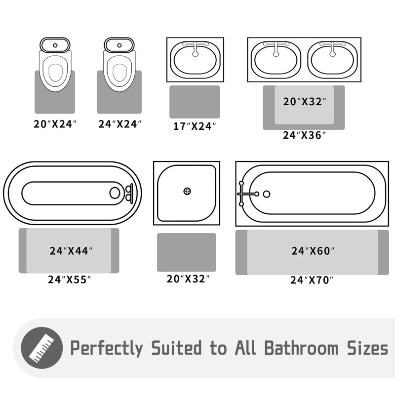 Soft & Cozy Rectangle Bath Rug, Dark Grey