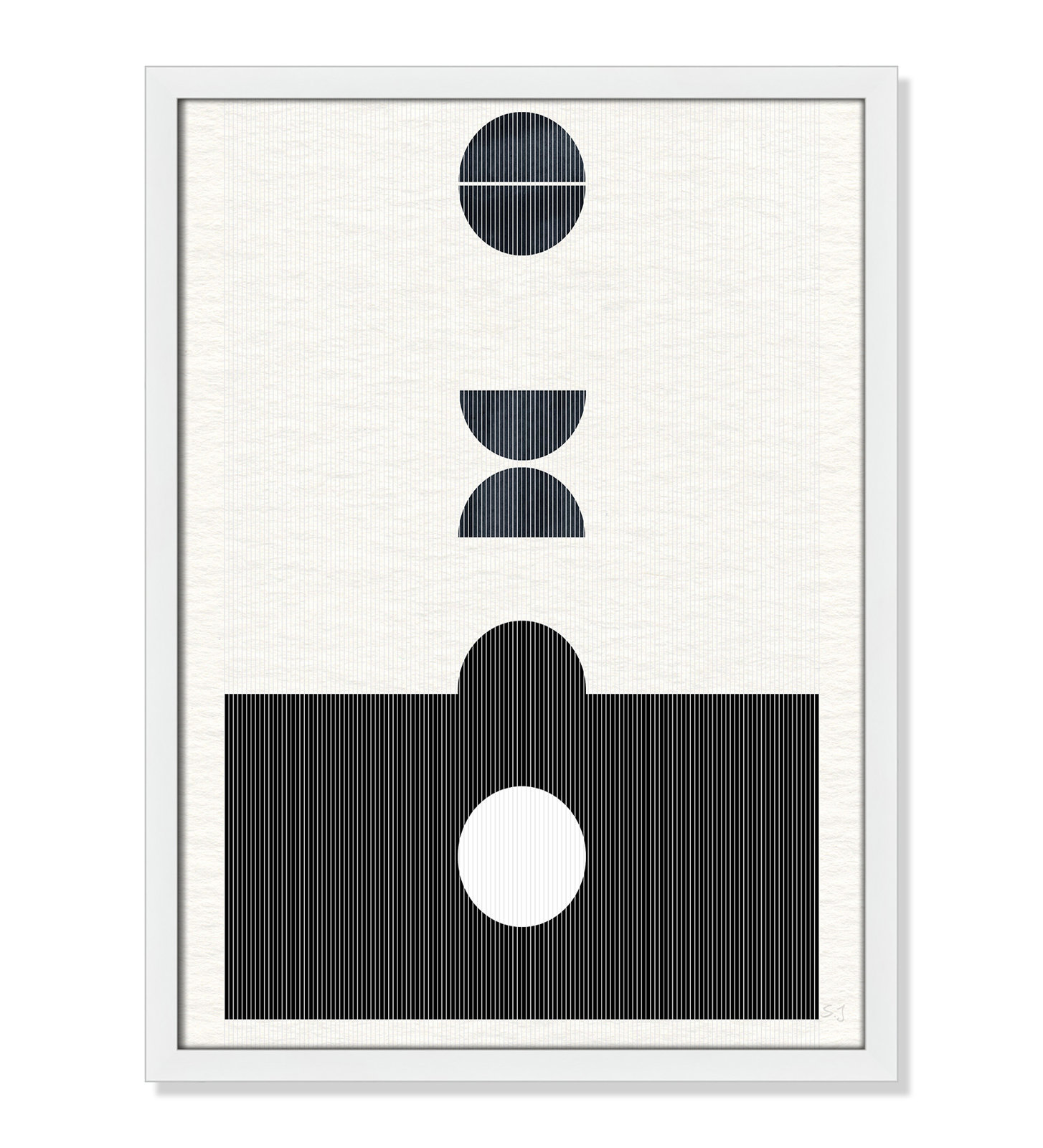 Eclipse I Print by Susan Jill, 23" H x 17" W x 0.75" D, Satin White Framed