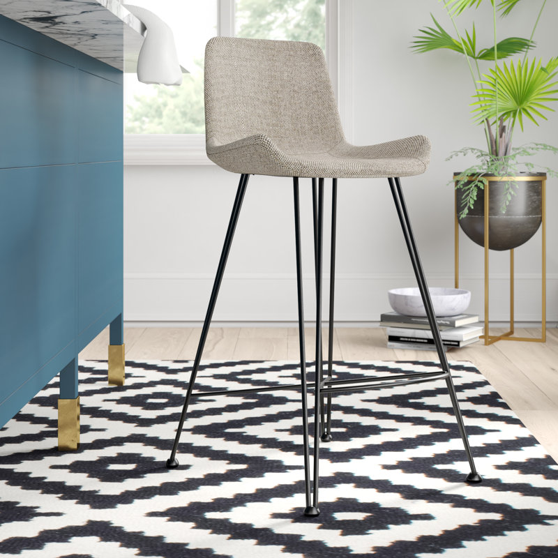 Tabouret de bar et de comptoir rembourré, Tabouret de comptoir (25,66" Hauteur du siège), Gris clair