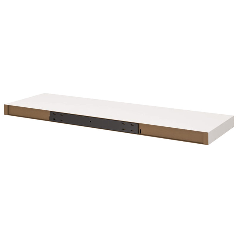 Bridgeville 2 Piece Floating Shelf, Ivory, 3.8 cm H x 80 cm W x 23.5 cm D