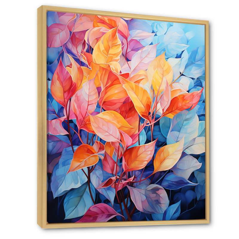 «Colorful Pastel Vibrant Foliage II», reproduction sur toile, Cadre naturel flottant, H 32 po x l 24 po x P 1 po