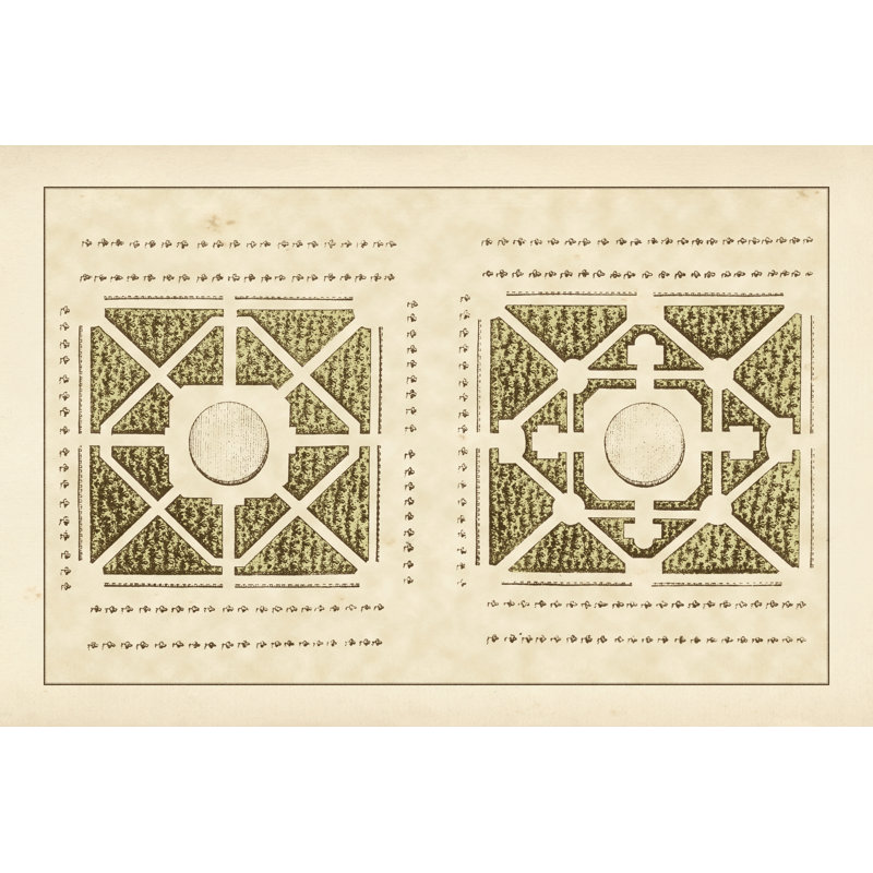 Garden Maze IV by J.F. Blondel - Wrapped Canvas Painting, 46cm H x 30cm W x 3.8cm D