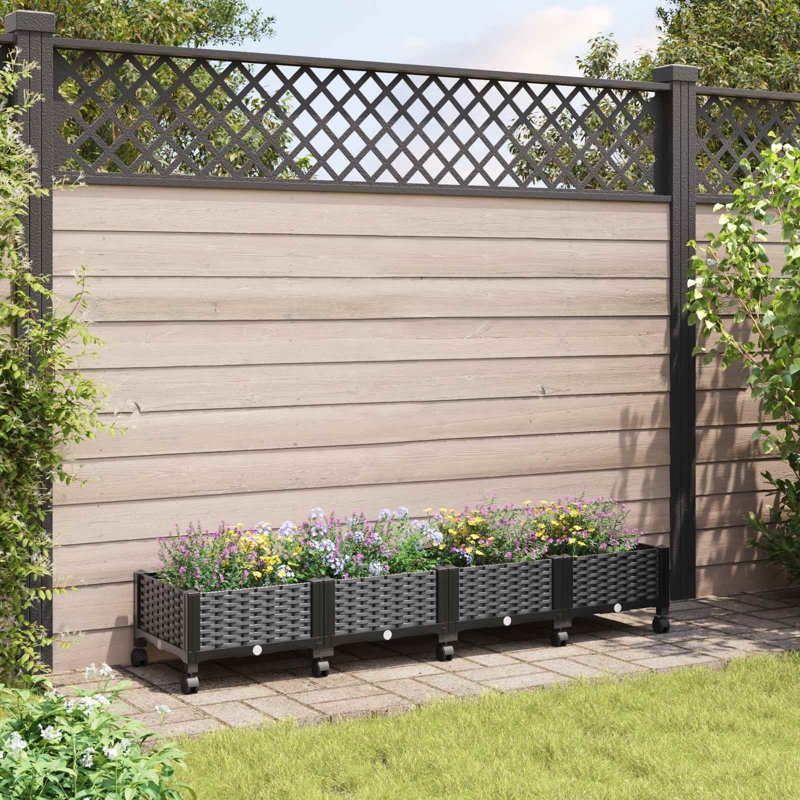 Elevated Planter, 29cm H x 160cm W x 40cm D, Black
