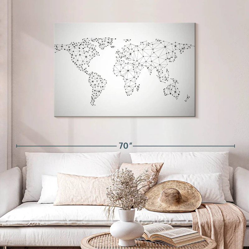 Carte du monde du réseau Aliaz, H 30 po x l 45 po