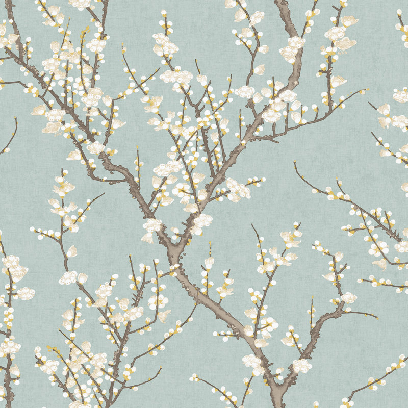 Rouleau de papier peint L 33 pi x l 21 po Spring Blossom, Bleu