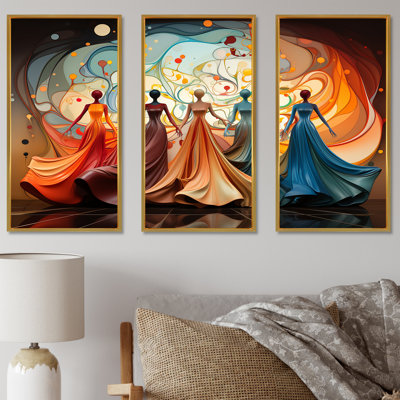 «Blue and Orange Ballet Women Grace - Ballet», art mural