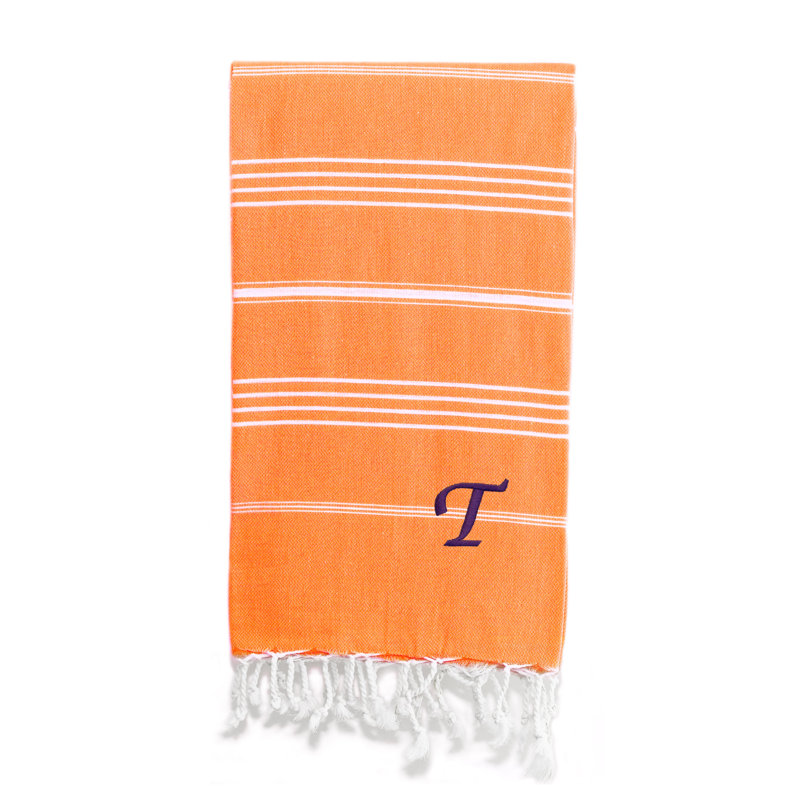 Serviette de plage 100% coton Pestemal Lucky, Crème / Blanc, T