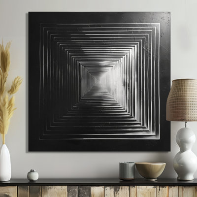 Monochrome Pyramid - Geometric Wall Art
