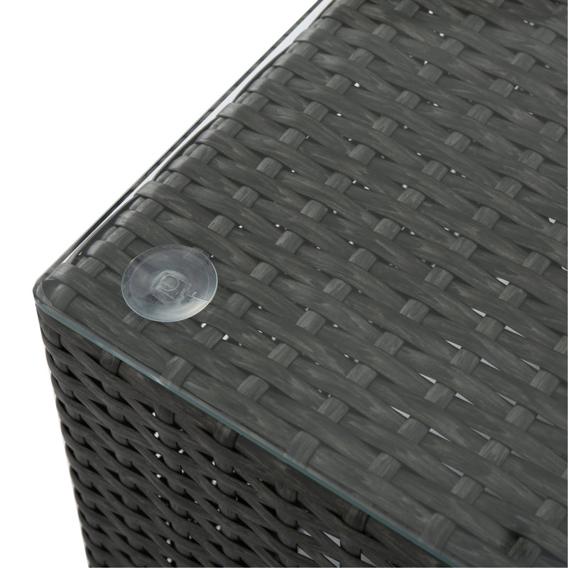 SANTA ROSA TABLE W/GLASS KD (GRY +ALU), Gray