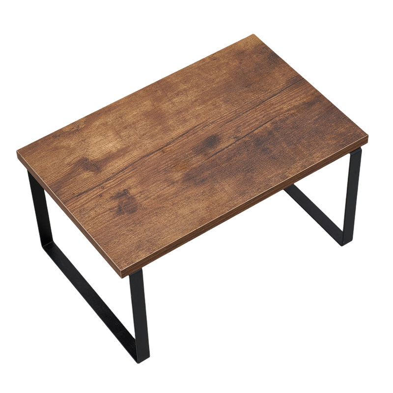 Iron,Wood Bracket Shelf, Black/Brown