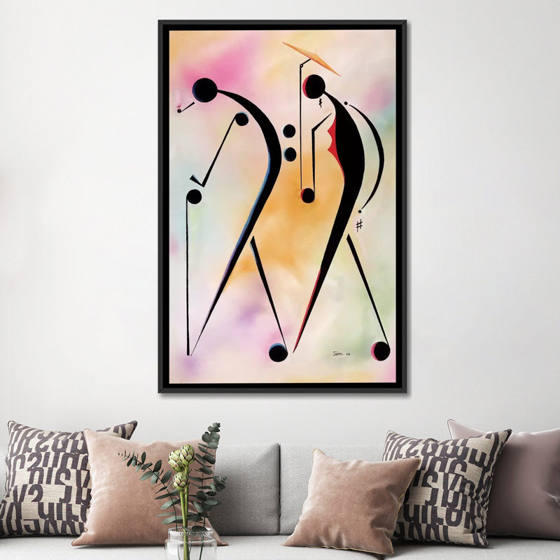 « ole pour les gens », impression sur toile, H 26 po x l 18 po x P 1,5 po, Toile avec cadre noir, Pas de tapis