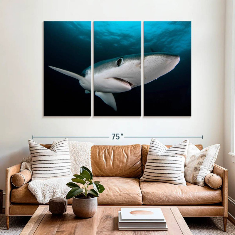 Brampt Underwater Blue Shark, 42" H x 65" W