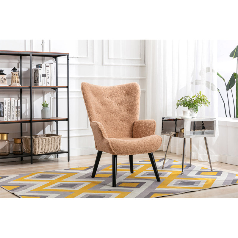 Fauteuil capitonné large de 29,87 po Kylamarie, Combinaison chameau