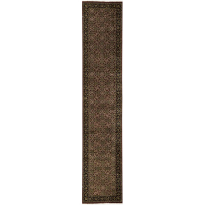 Chemin de table brun / vert noué à la main de haute qualité