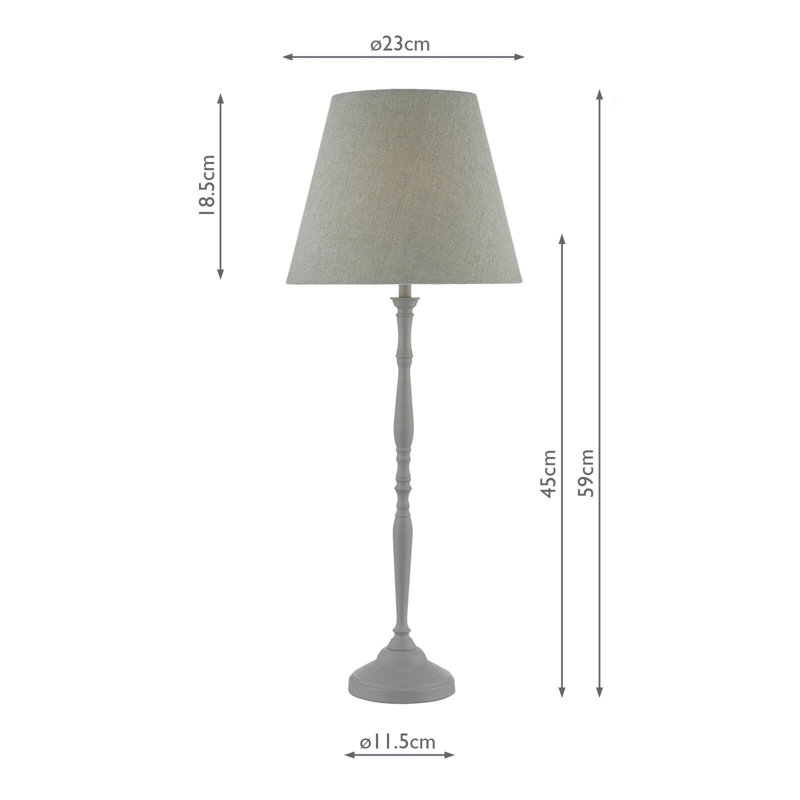 Jill Metal Buffet Lamp, Grey