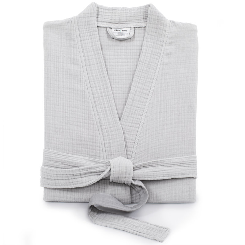 Peignoir Smyrna 100% coton turc unisexe avec poche, Gris