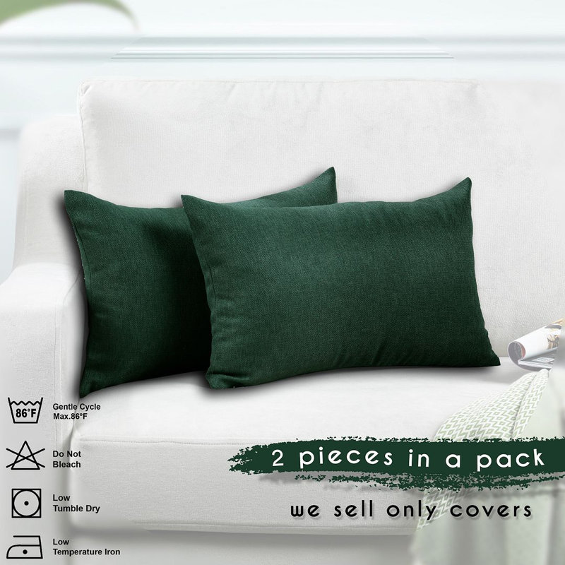 Indoor / Outdoor Rectangular Lumbar Pillow Cover - 1 Pc, Green, 30 x 50cm