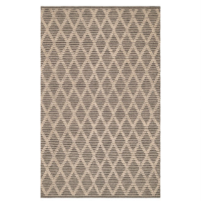 Textured Diamond Blue/Ivory Handwoven Cotton Rug