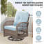 Ensemble de conversation en osier pour l'extérieur 6 pièces - 4 chaises pivotantes et 2 tables d'appoint avec coussins en tissu doux-360156757