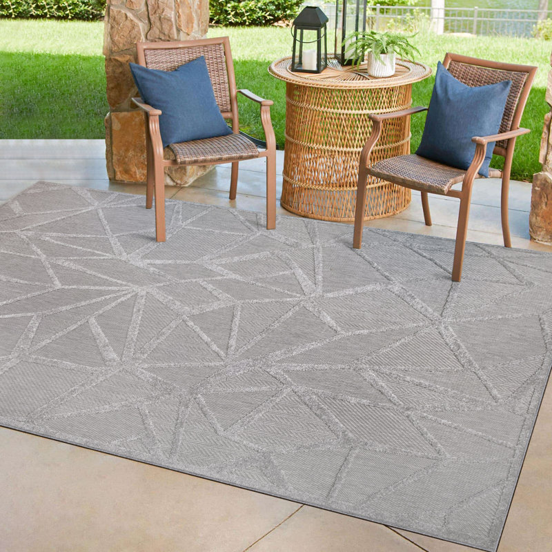 Tapis rectangulaire d'intérieur d'extérieur Leick Home Vennor, Rectangle 4 pi x 6 pi