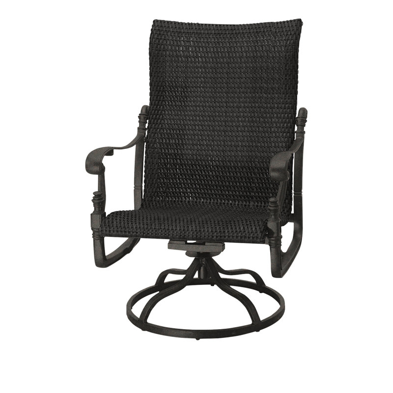 Florence Woven High Back Swivel Rocking Lounge Chair, Chestnut, Desert Bronze