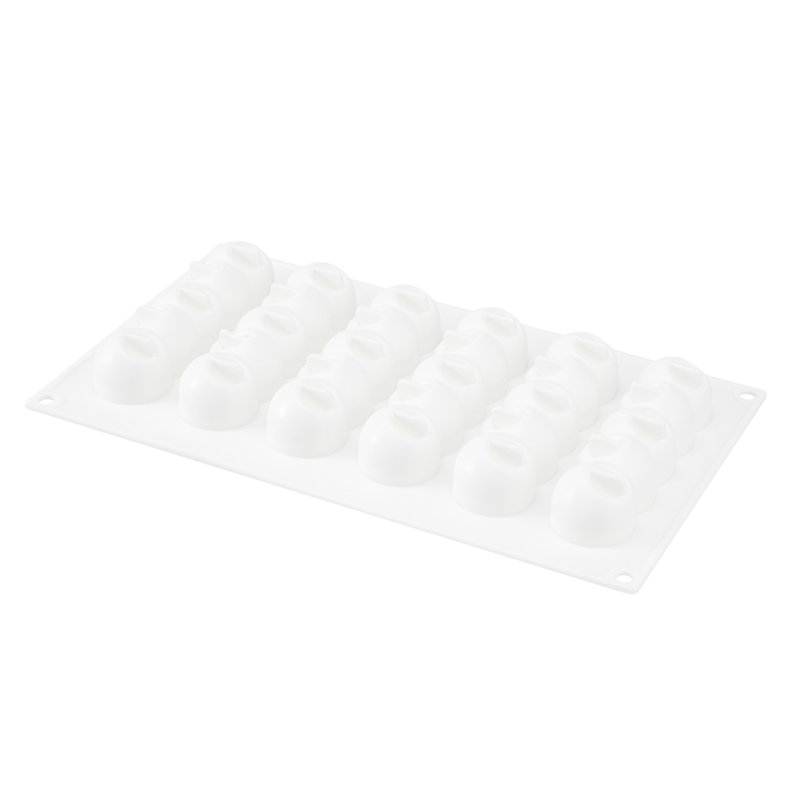 Moule à fleurs de 6 cavités, 1 moule à chocolat prêt pour le four - flexible, congelable, moule à fleurs en silicone blanc, facile à libérer, pour la cuisson