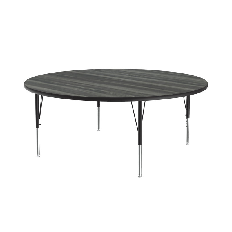 Table d'activité circulaire à hauteur ajustable, Bois flottant Nouvelle-Angleterre, H 29 po x L 60 po x l 60 po