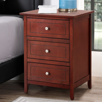 Table de chevet transitionnelle en cerisier pour chambre à coucher