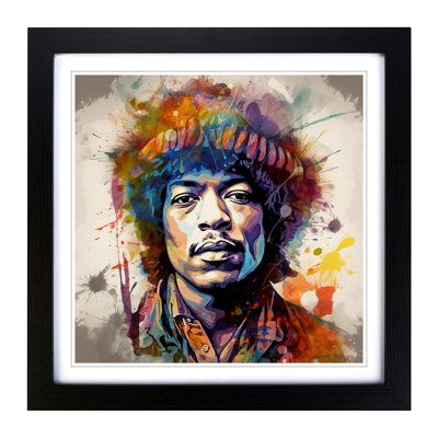 Jimi Hendrix Digital - Framed Print