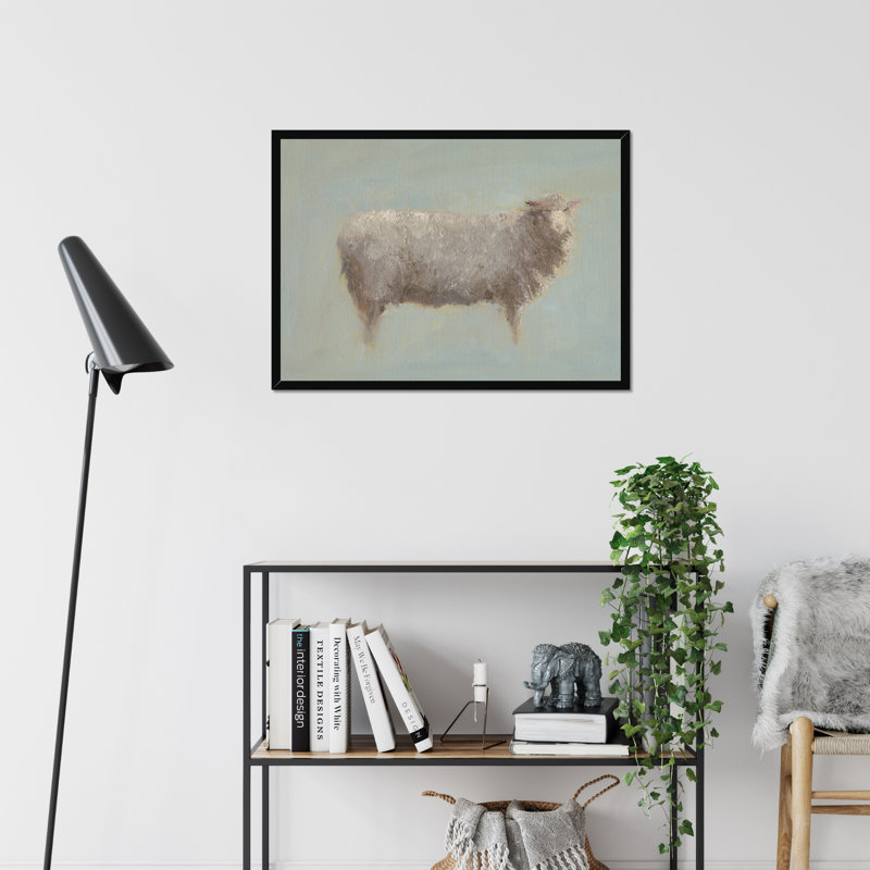 Badilla Sheep Strut III by Marilyn Wendling - Painting, 34cm H x 50cm W, Black Framed Paper Print