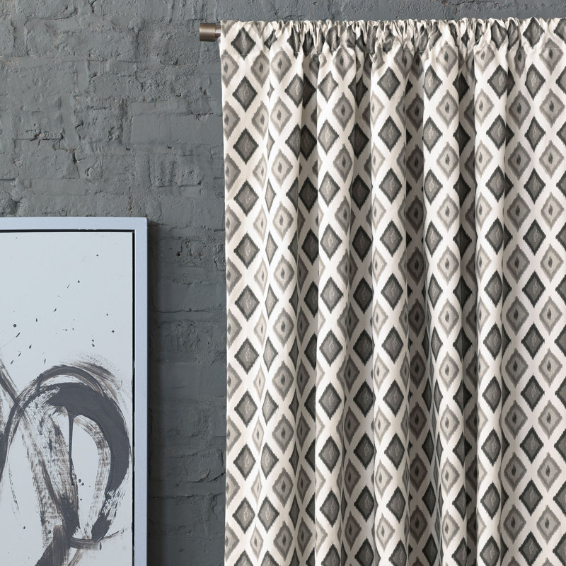 Bale 100% Cotton Room Darkening Curtain Single Panel, 96"W x 108"L