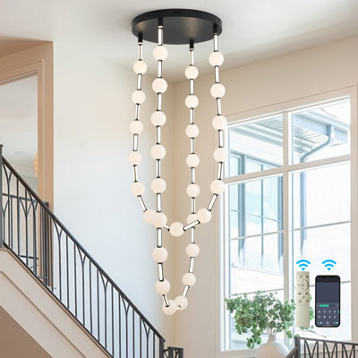 33 - Light Unique LED Dimmable Pendant Light Long Staircase Chandelier