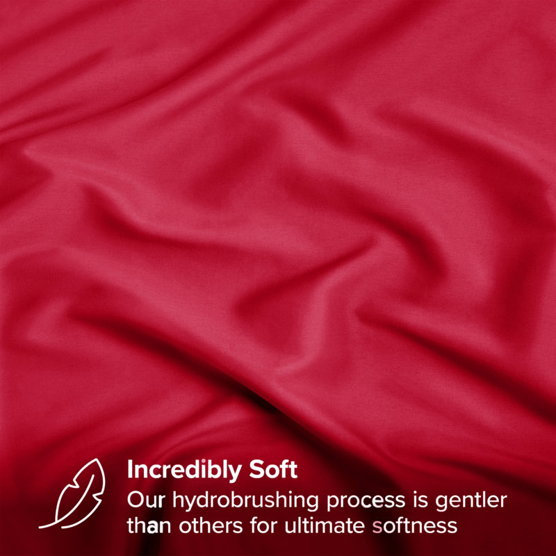 Meliah Microfibre Brushed Fitted Bed Sheet, Single (3'), Red