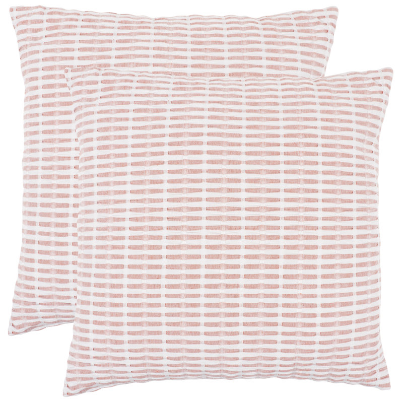 Gray and White Cotton Euro Pillow Covers Set of 2