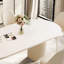 Table à manger ovale simple de style crème et chaise-105492959