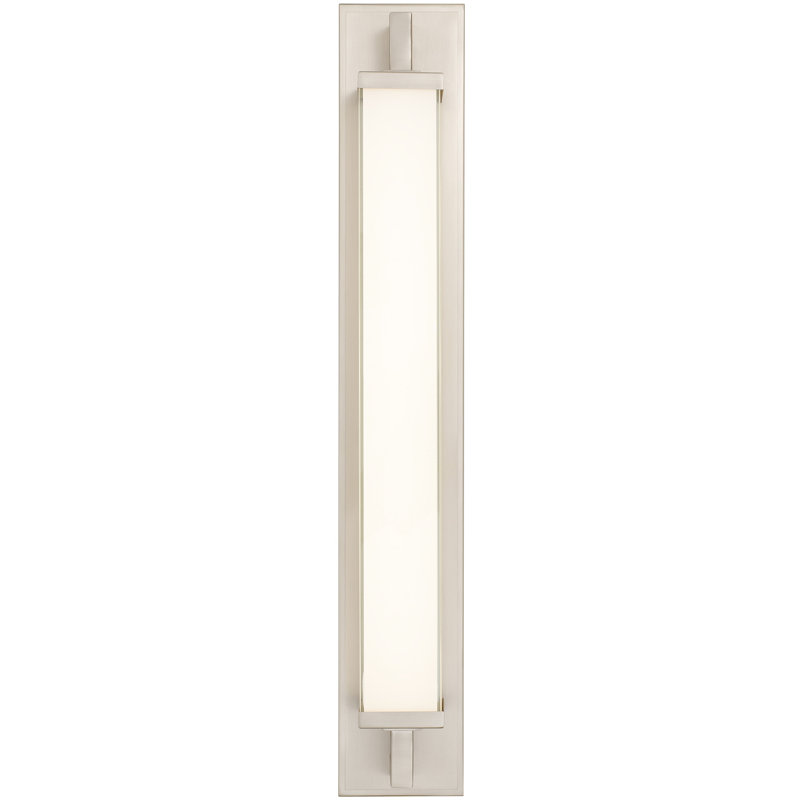 Barre de meuble-lavabo à DEL 28 pouces en nickel brossé, Energy-Smart 1750 lumens 20W, double fixation pour un look moderne et équilibré, 3 couleurs de température sélectionnables, à intensité variable, facile à installer, intérieur