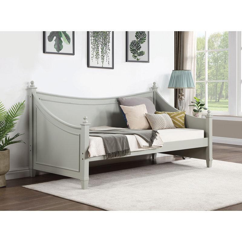 Twin Size Wood Daybed in Light Gray, Gray