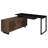 Rodger Black And Walnut L-Shape Office Computer Desk (Not Include Stools)