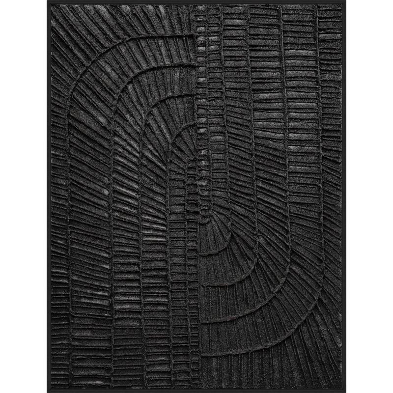 Textured Haze-Black II Painting by Nicole White, 51.25" H x 41.25" W x 1.5" D