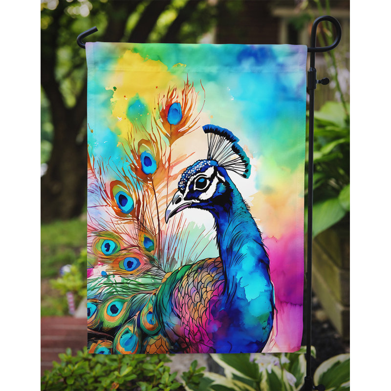 Drapeau de jardin paon hippie