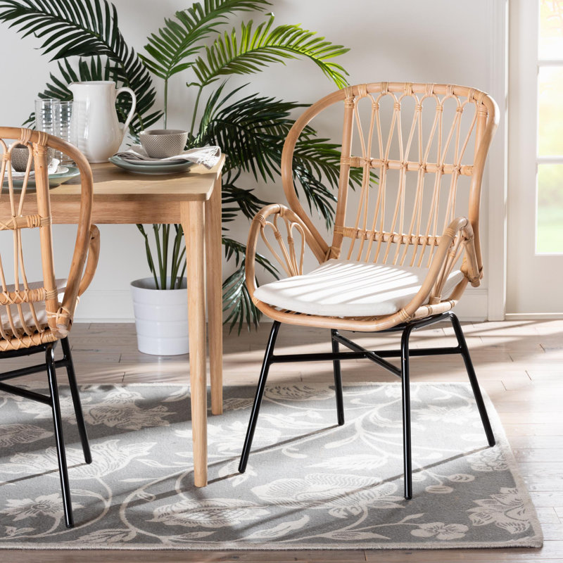 21.7" W Rattan Papasan Chair